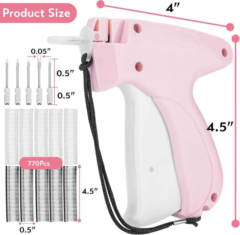 Fonwill Clothing Label Gun with Box,Standard Retail Price Tag Labeling Gun Kit,Having 6 Needles, 2000 Micro Fasteners, Scissors and Soft Cover,Suitable for Store,Warehouse,Consignment,Yard Sale,etc.(Pink) - Image 2